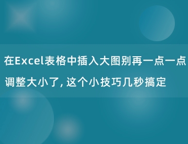 在Excel表格中插入大图别再一点一点调整大小了，这个小技巧几秒搞定